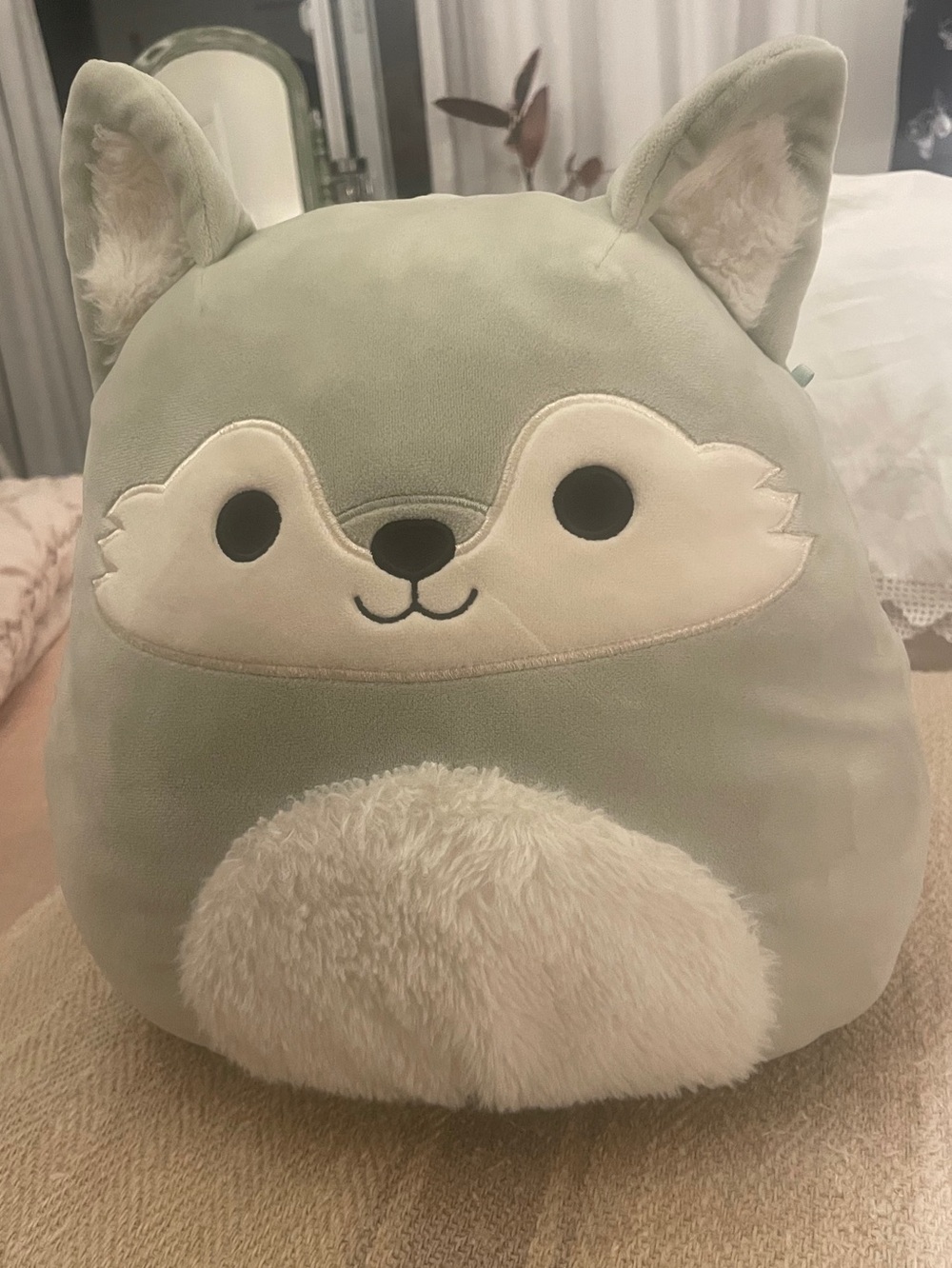 Squishmallows Oakley the Wolf Sage Green Plush Toy Pillow